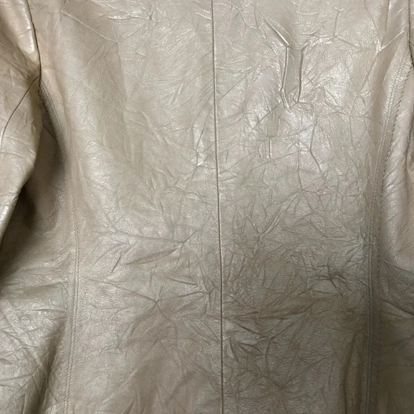 Annie Klein Crinkle Texture Leather Jacket M - Picture 6 of 13